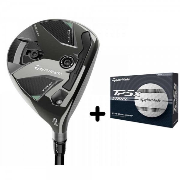 TaylorMade Qi35 Tour Fairwayholz Herren inkl. ein Dutzend TP5x Stripe Golfbälle