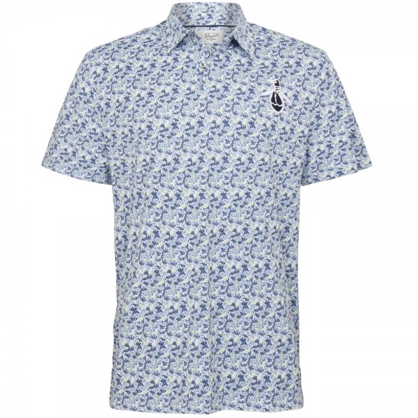 Penguin Umbrella Print Herrengolfpoloshirt