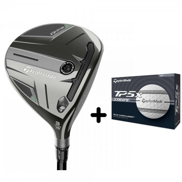 TaylorMade Qi35 Fairwayholz Herren inkl. ein Dutzend TP5x Stripe Golfbälle