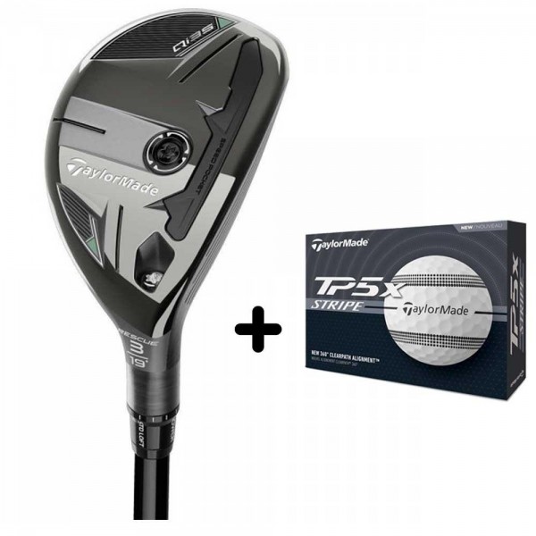 TaylorMade Qi35 Herren Rescue inkl. ein Dutzend TP5x Stripe Golfbälle
