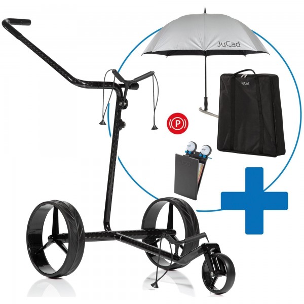 JuCad Carbon Drive 2.0 Elektrotrolley inkl. Scorek., Tragetasche, Schirm